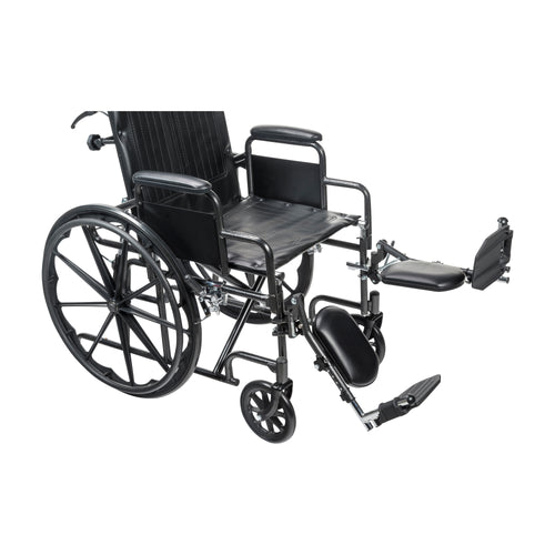 Drive Medical SSP18RBDDAV Silver Sport Full-Reclining Wheelchair, Desk Arms, 18" Seat